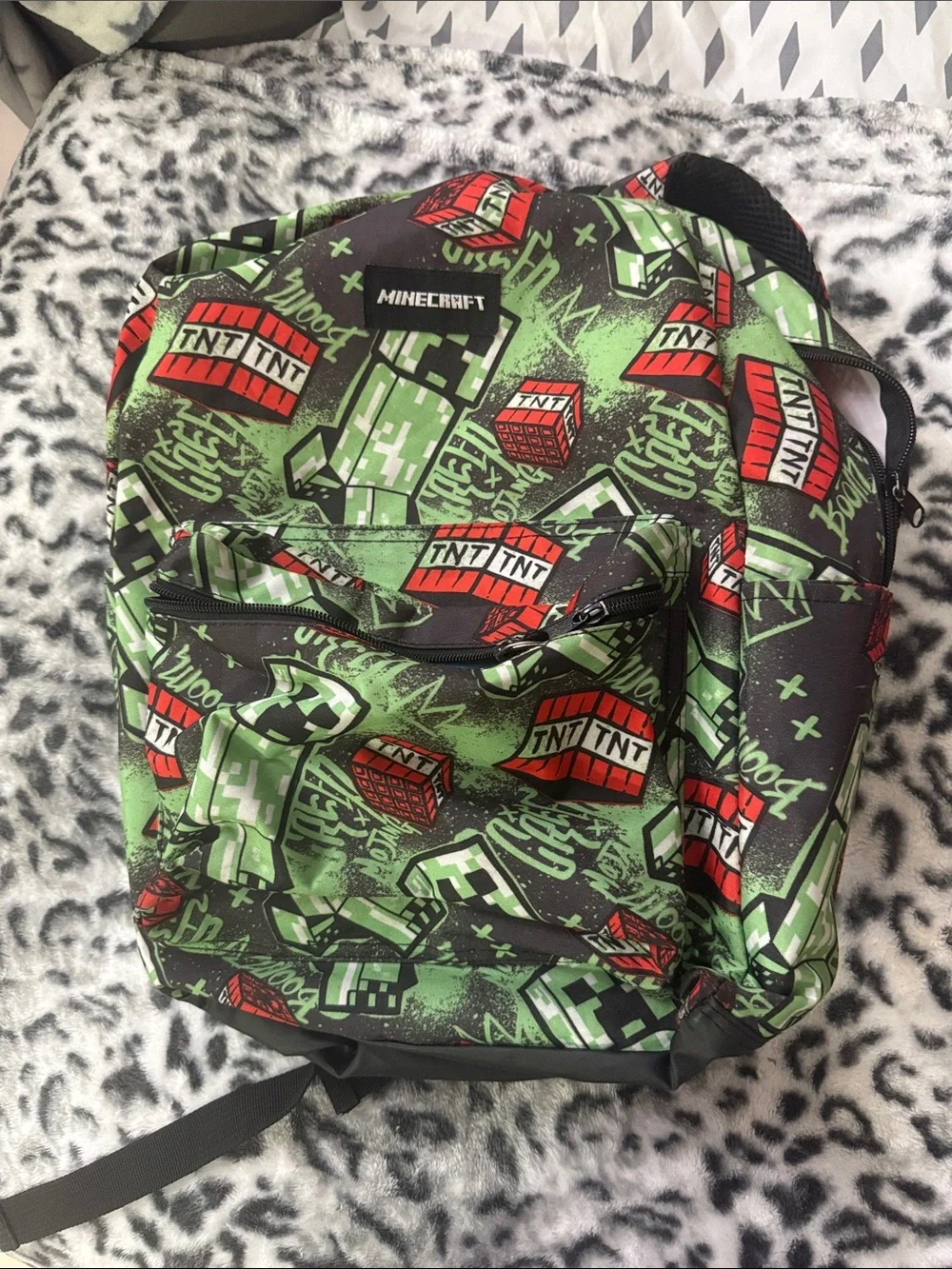 Green & Red Graphic Backpack